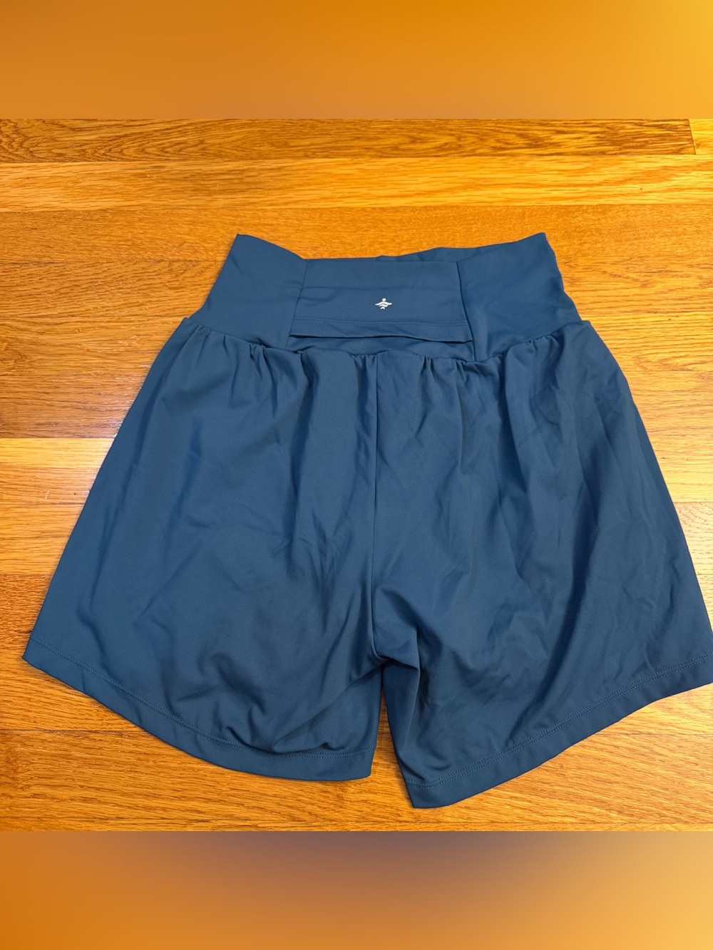 Halara SoftlyZero Airy Super High Waisted 2-in-1 InstantCool Shorts Blue Medium - Picture 7 of 8